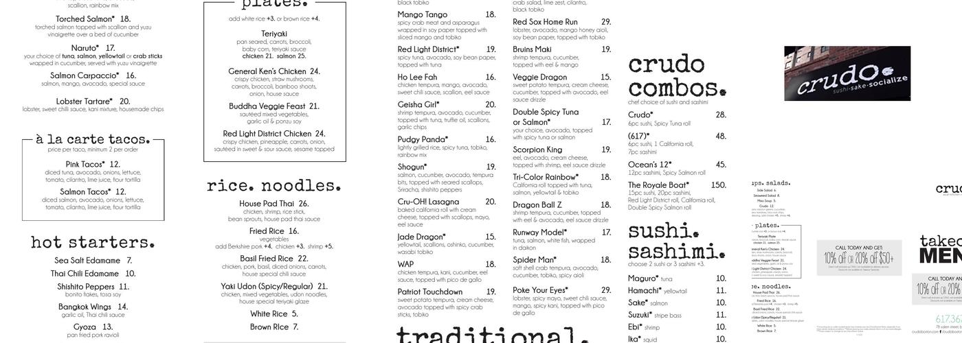 Crudo Menu