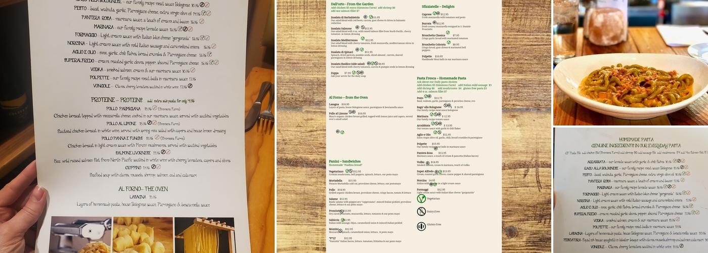 Cucina Basilico Menu