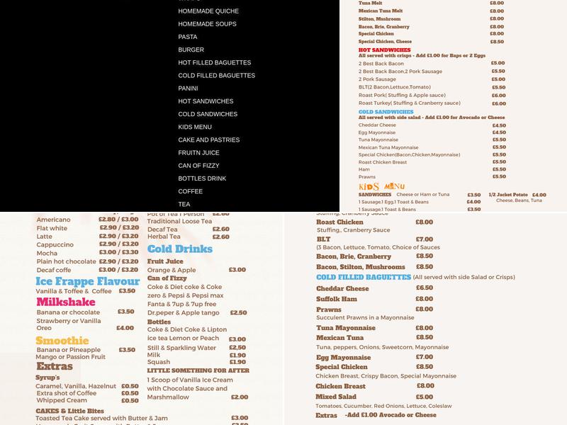 The Suffolk Carver Menu