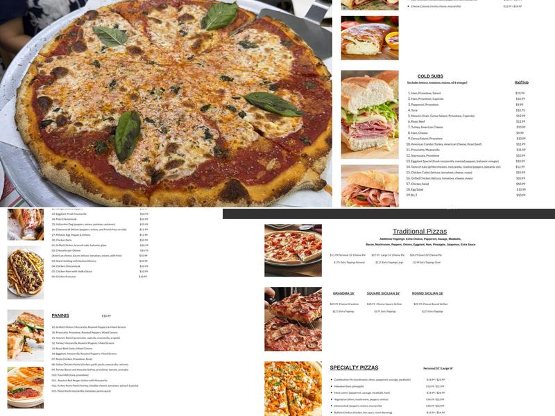 Nonno’s Pizzeria Deli & Catering Menu