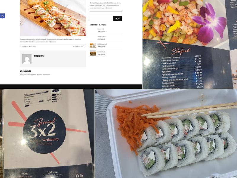 Culichi roll sushi & mariscos Menu