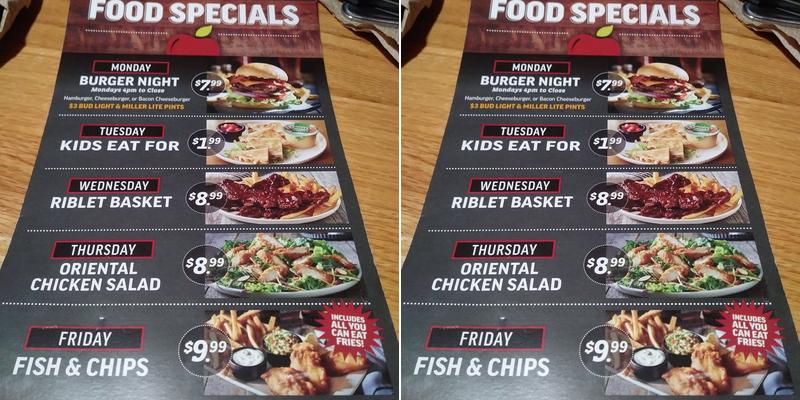 Applebee's Grill + Bar Menu