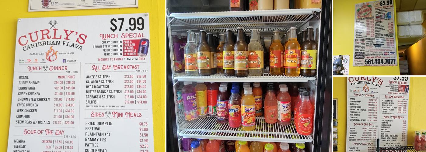 Curly's Caribbean Menu