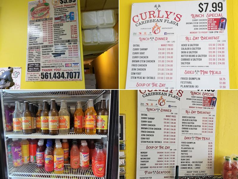 Curly's Caribbean Menu