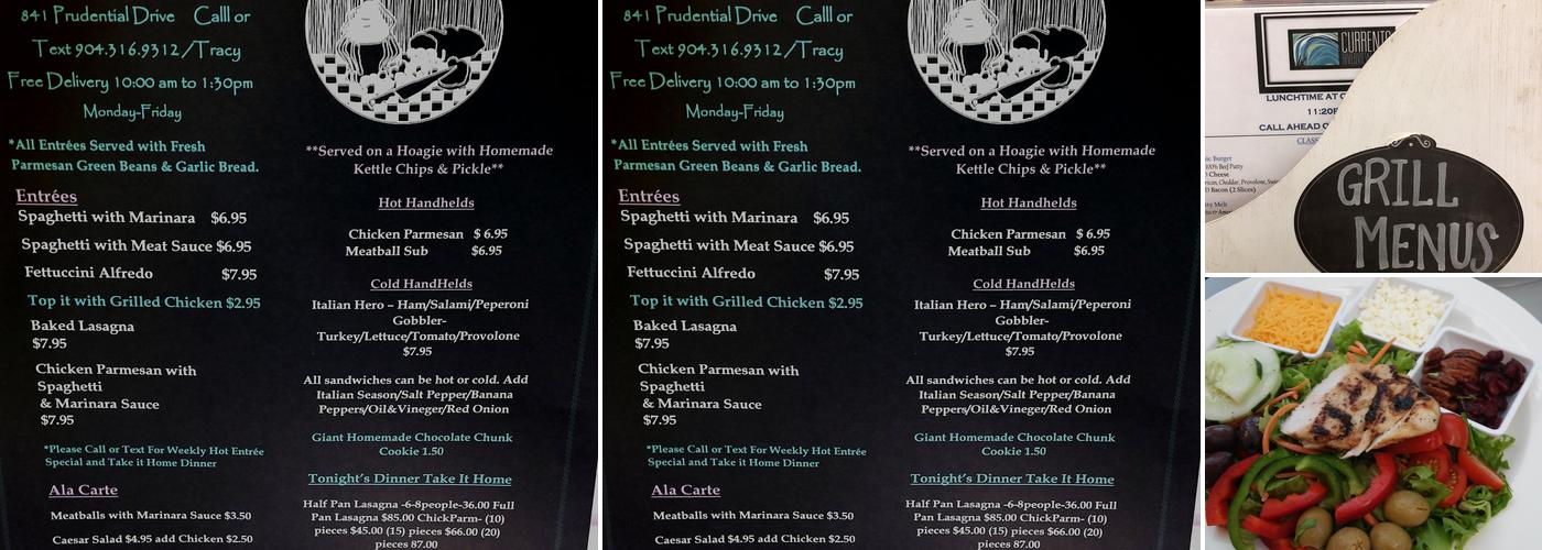 Currents Riverview Bistro Menu