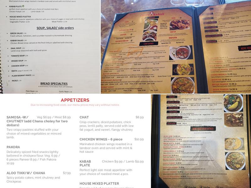 Curry and Kabab Menu