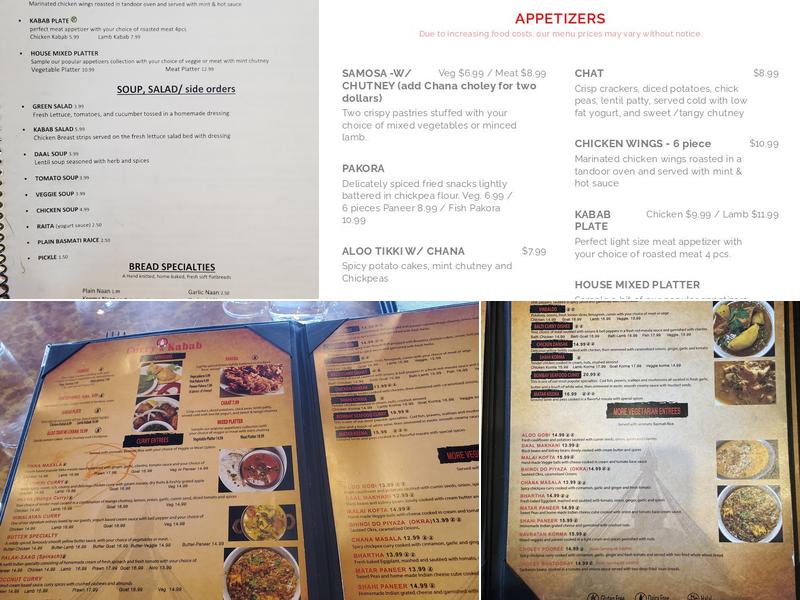 Curry and Kabab Menu