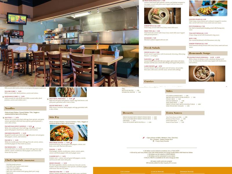 Curry Curry Thai Menu