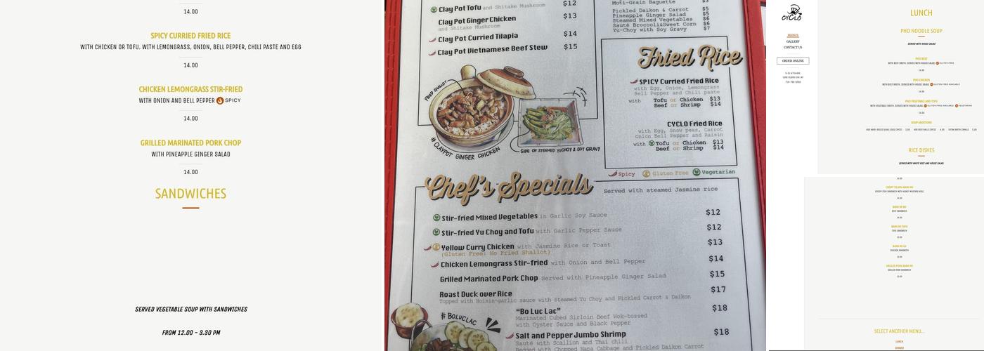 Cyclo Menu