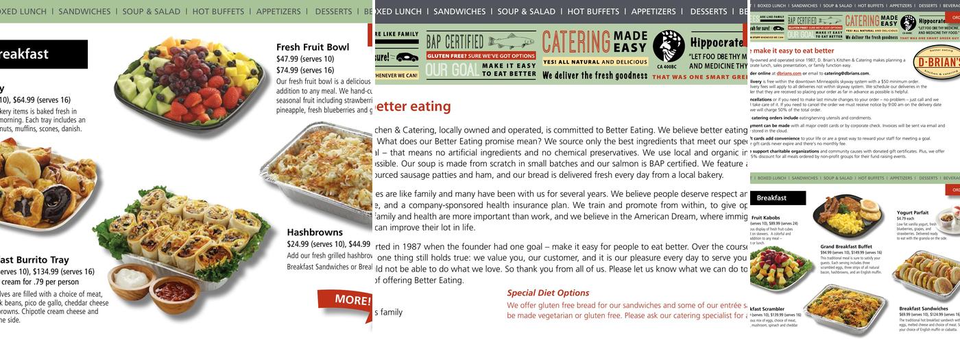D. Brian's Kitchen & Catering Menu