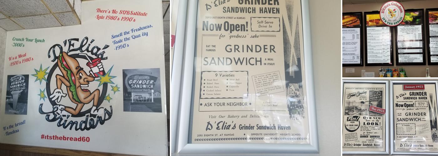 D'Elia's Grinders Menu