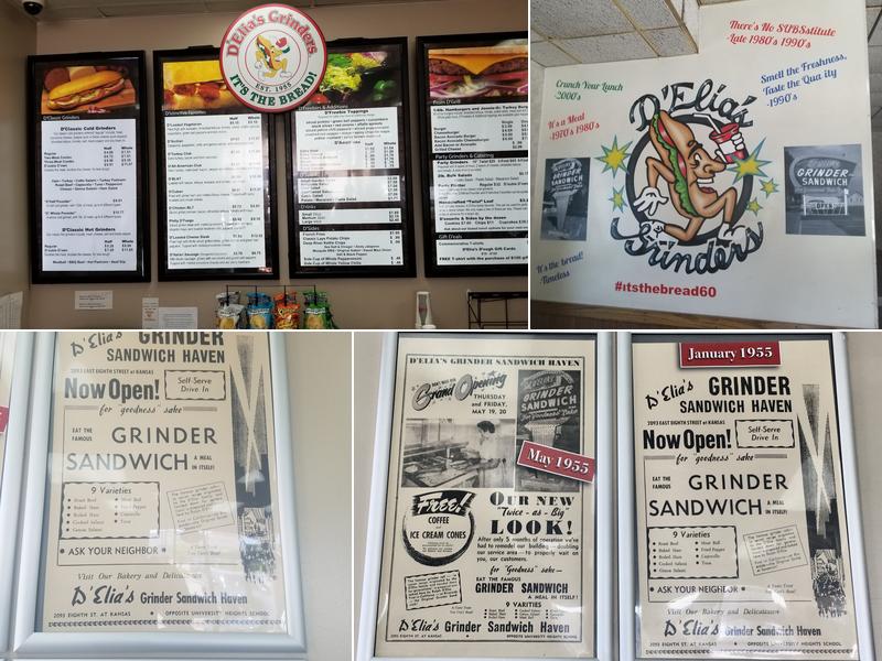 D'Elia's Grinders Menu