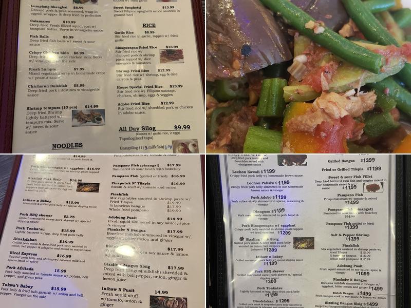 D'Pinoy Joint S. Las Vegas blvd Menu