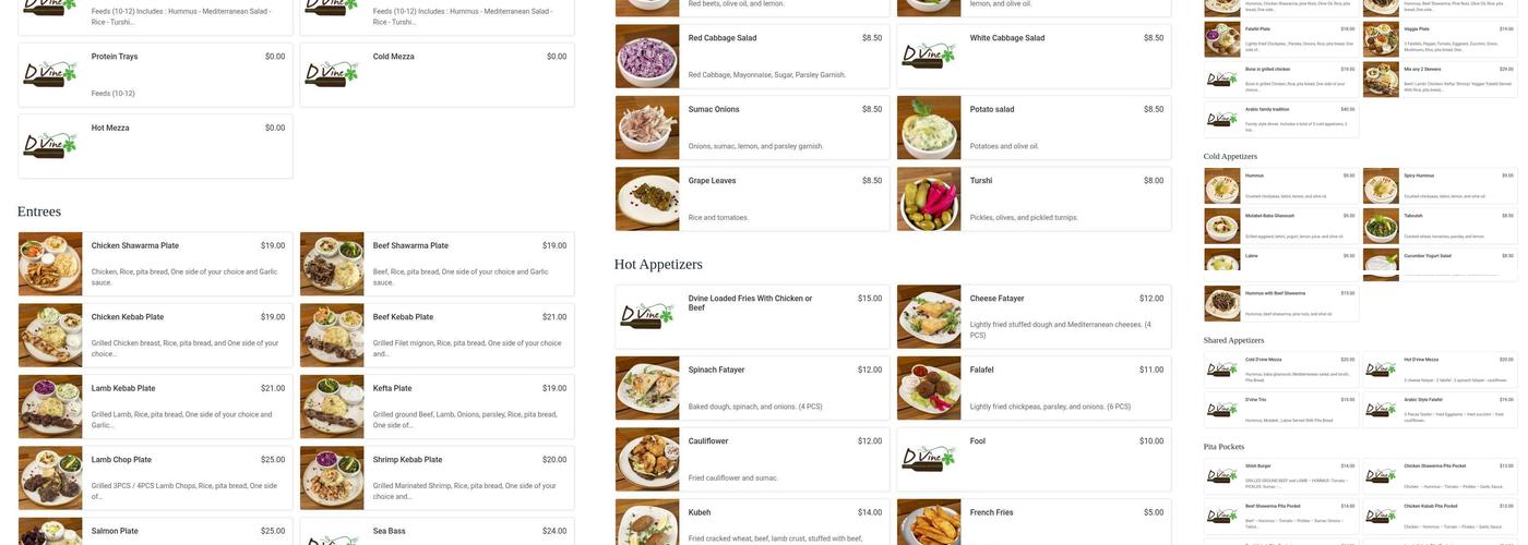 Dvine Mediterranean Experience Menu