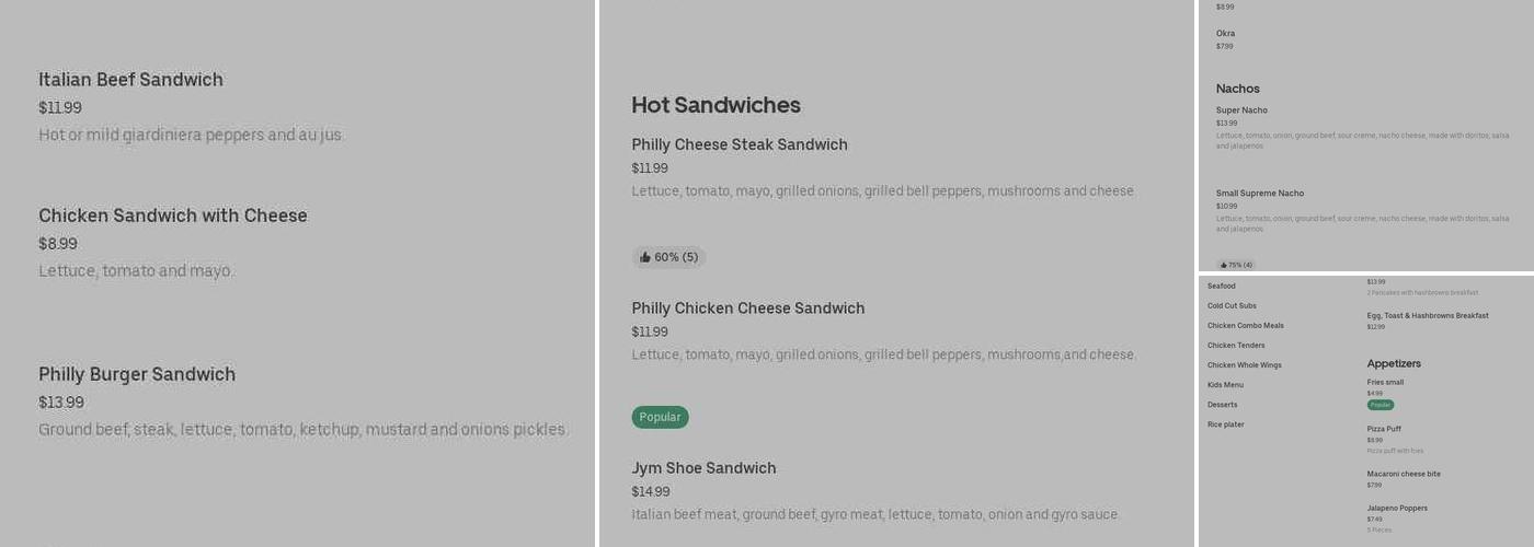 Daddy Subz & More Menu