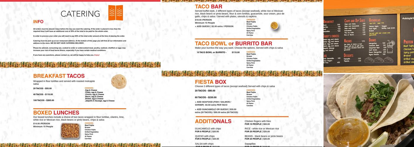Daddy's Tacos Menu