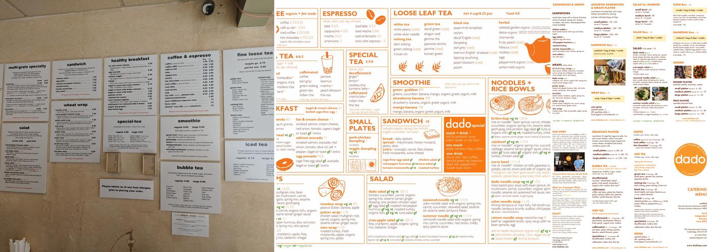 Dado Tea Menu