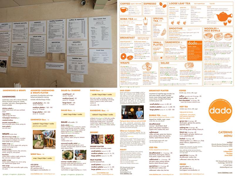 Dado Tea Menu