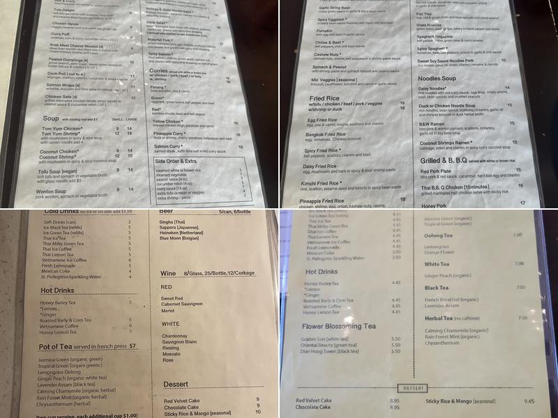 Daisy Mint Menu