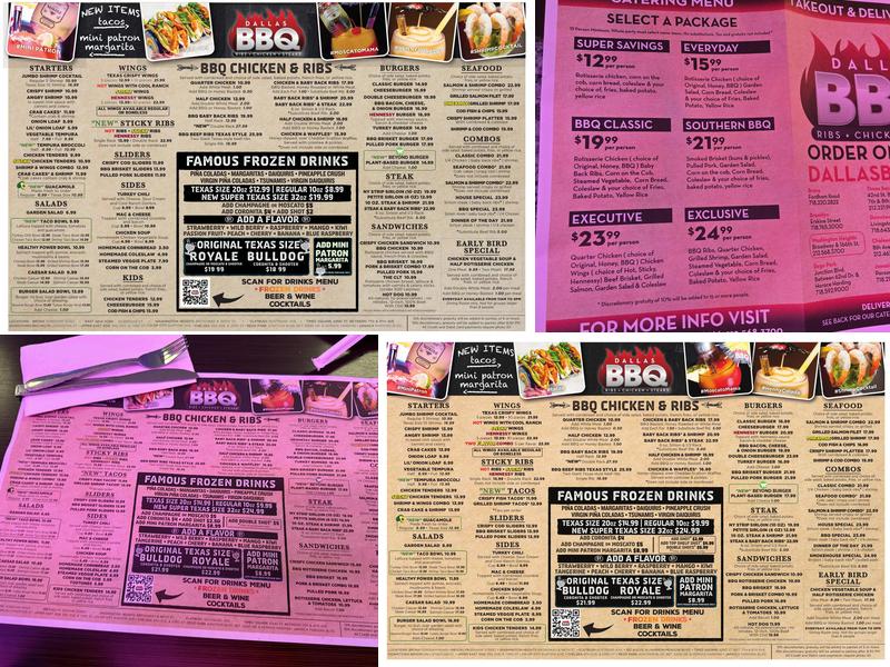 Dallas BBQ Washington Heights Menu