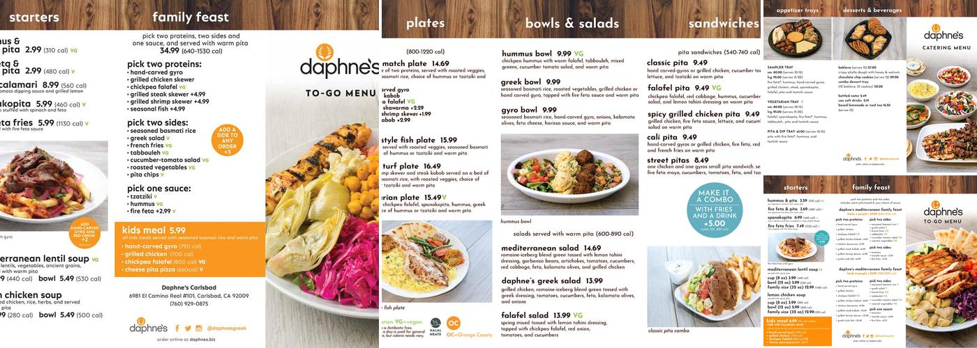 Daphne's Menu