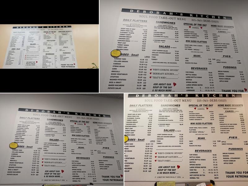 Deborah's Kitchen Menu