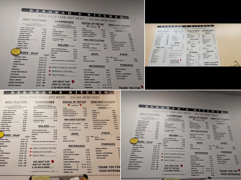 Deborah's Kitchen Menu