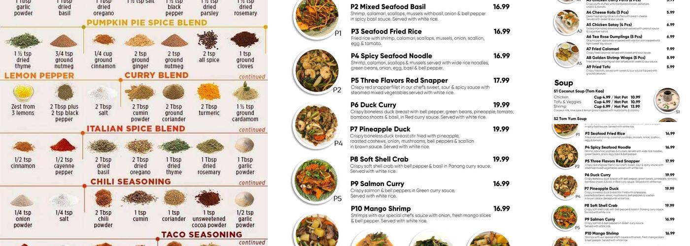 Dee Thai Restaurant Menu