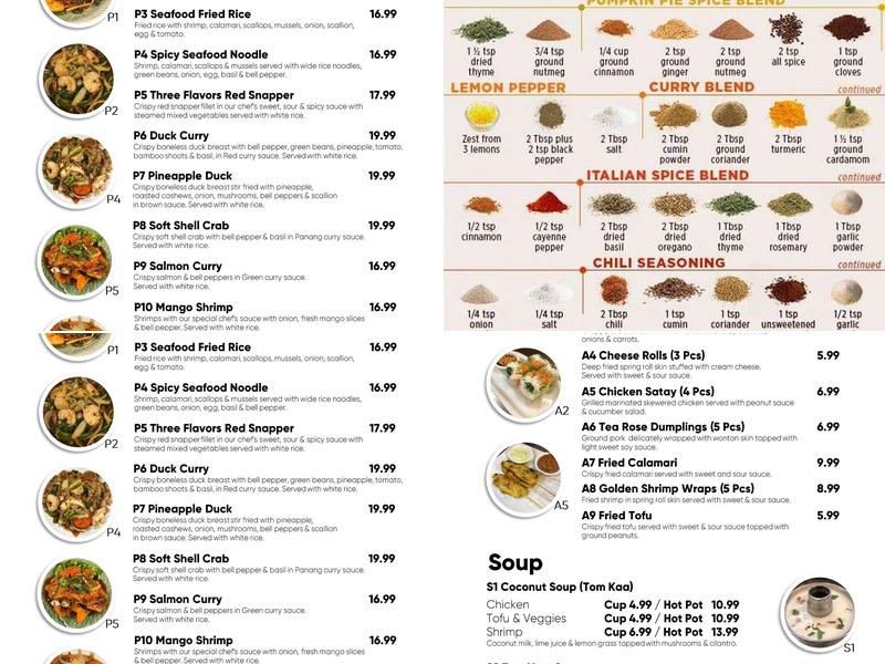 Dee Thai Restaurant Menu