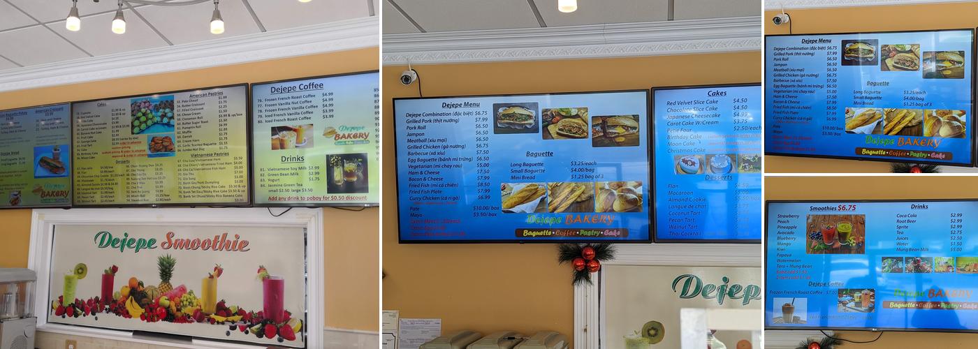 Dejepe Bakery Menu