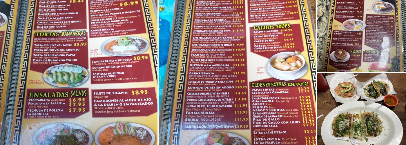 El Rey Del Taco & Burritos Menu