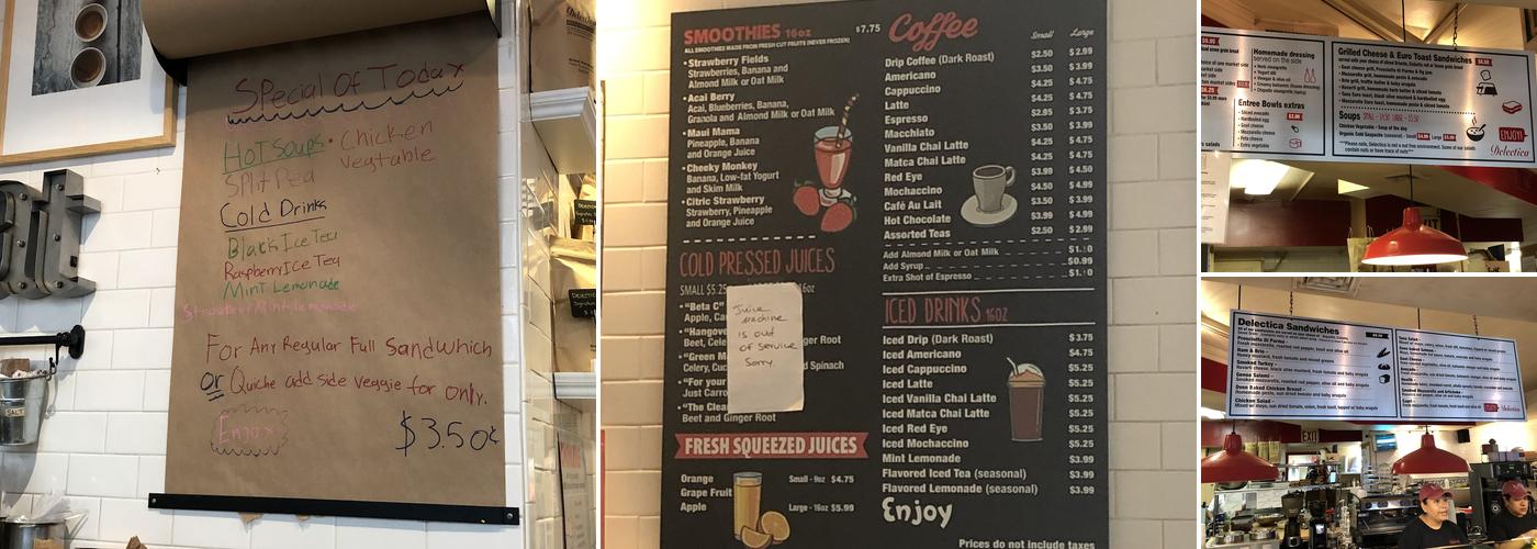 Delectica Menu
