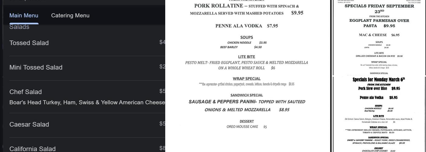 Deli Expressions Menu