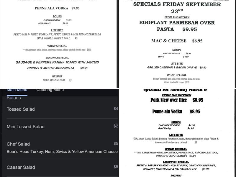 Deli Expressions Menu