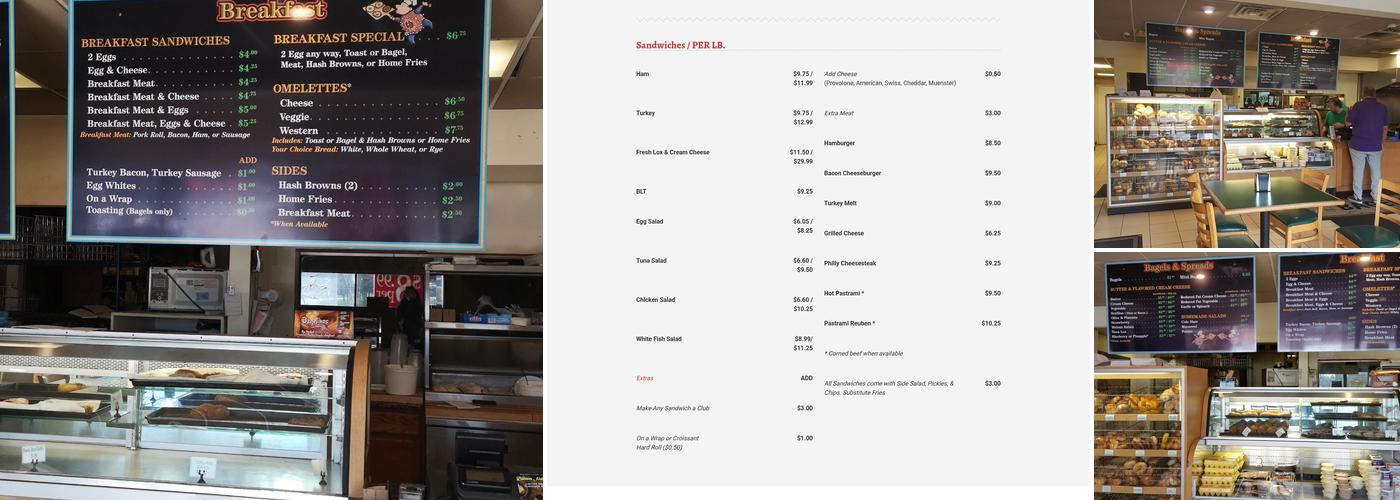 Delicious Bagels Menu