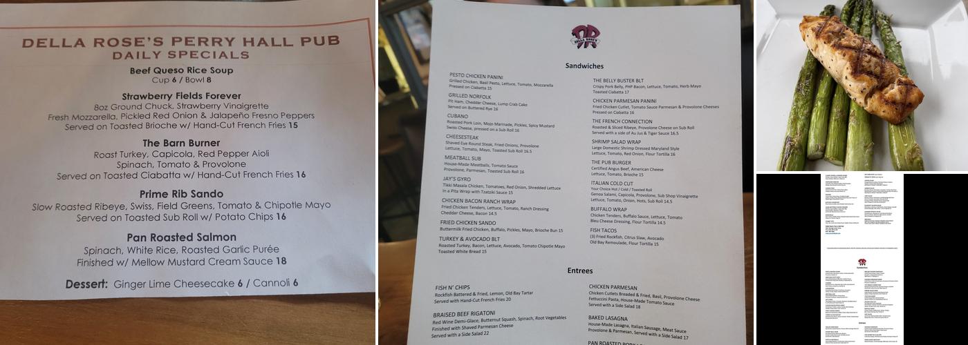 Della Rose's Perry Hall Pub Menu