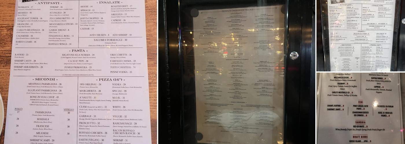 Denino's Greenwich Village Menu