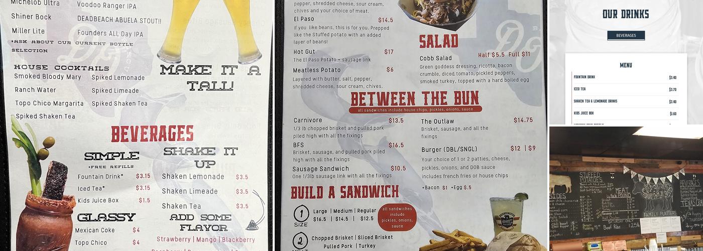 Desert Oak Barbecue Menu