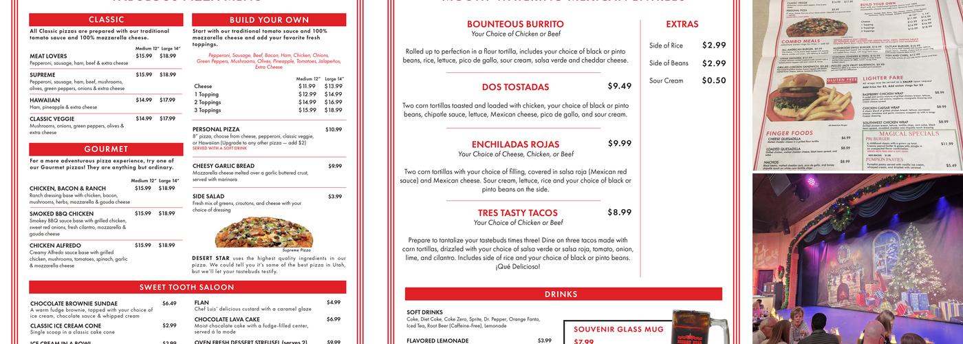 Desert Star Playhouse Menu