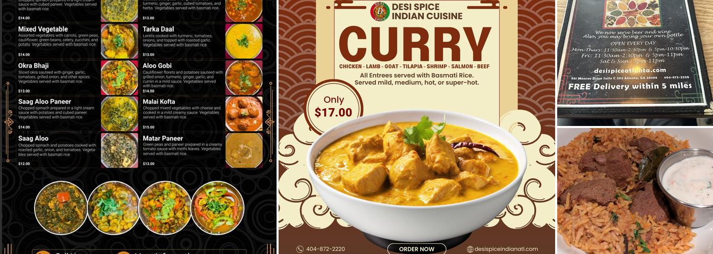 Desi Spice Indian Cuisine Menu