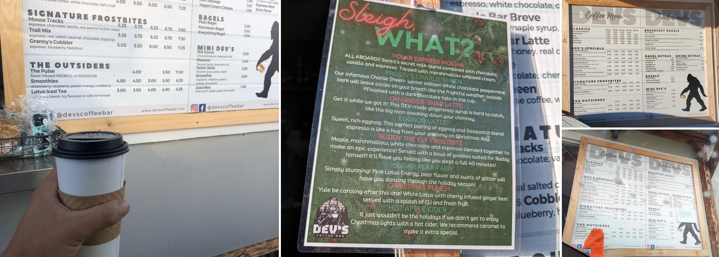 Devs Coffee Bar Orchards Menu