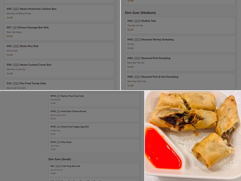 Dim Sum King Menu