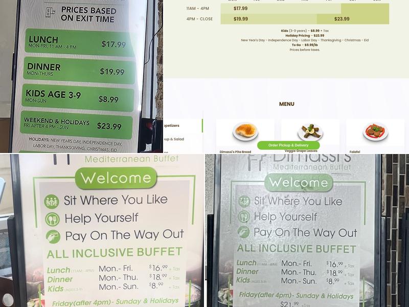 Dimassi's Mediterranean Buffet Menu