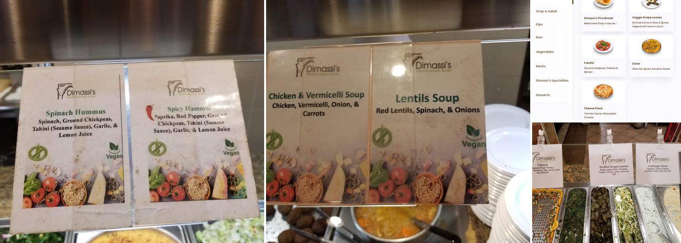 Dimassi's Mediterranean Buffet Menu