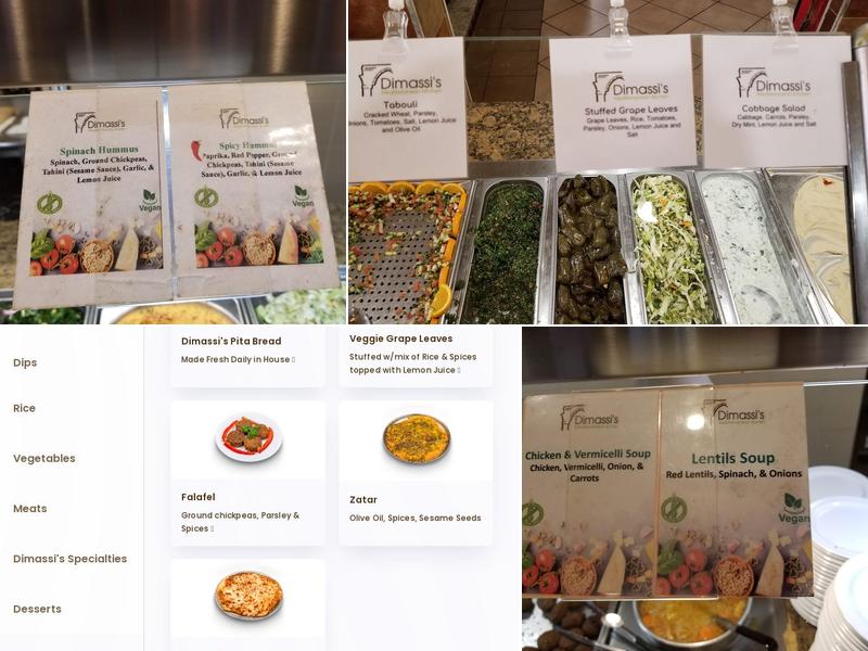 Dimassi's Mediterranean Buffet Menu