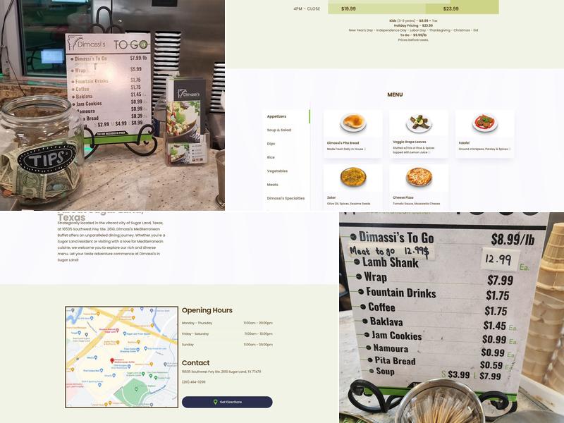 Dimassi's Mediterranean Buffet Menu