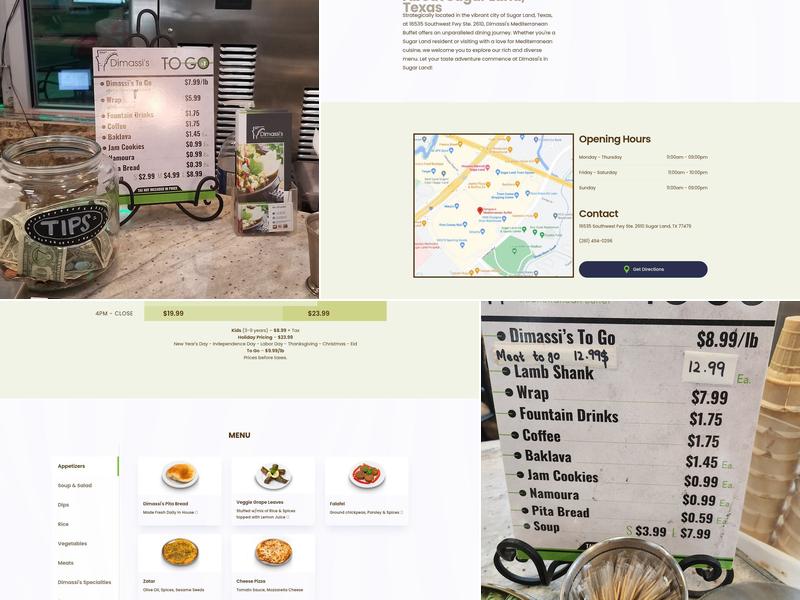 Dimassi's Mediterranean Buffet Menu