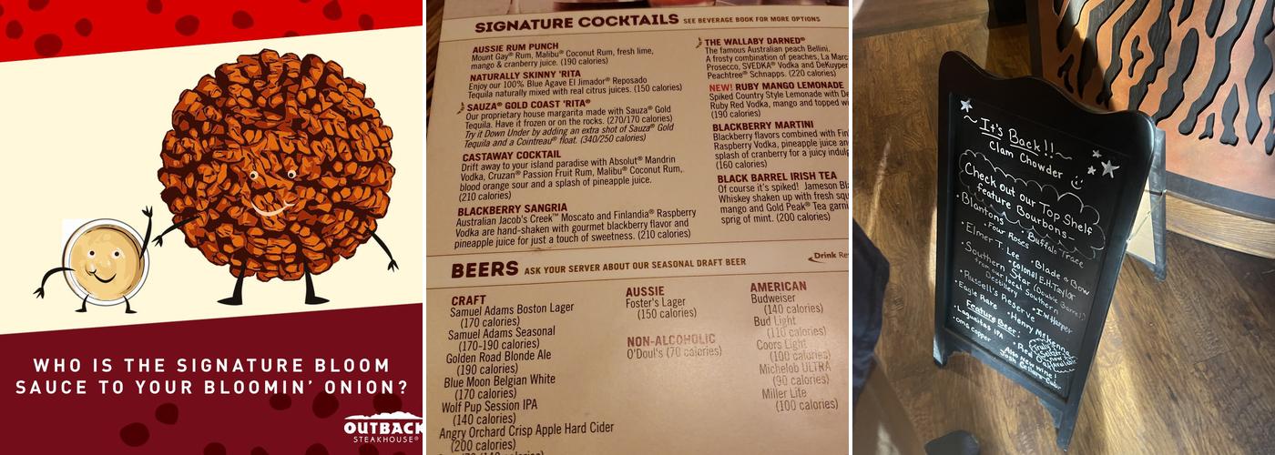 Outback Steakhouse Menu