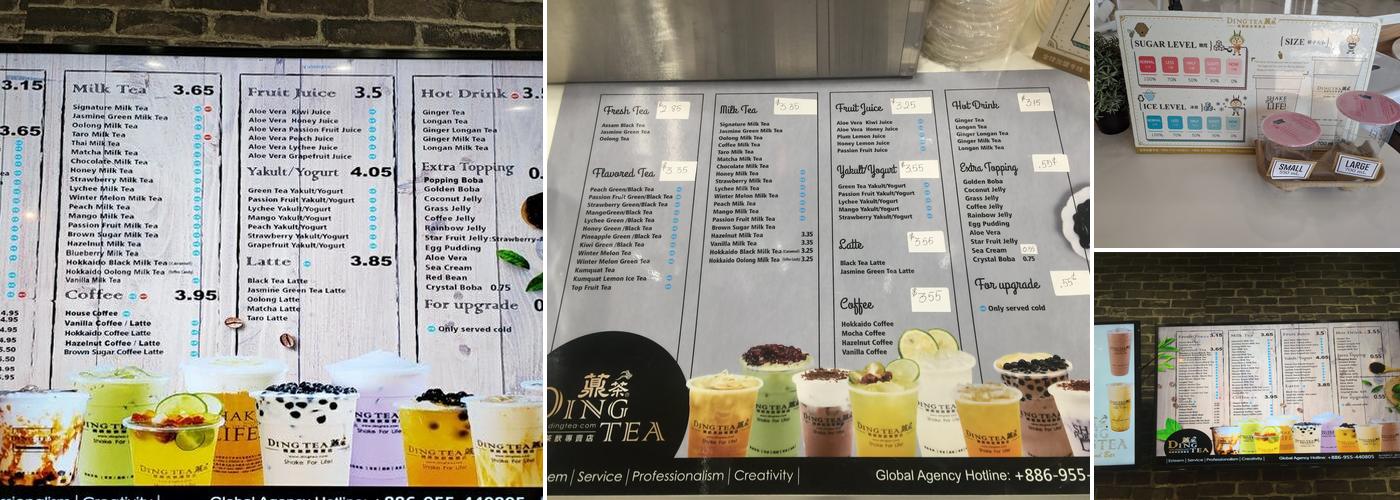 Ding Tea Menu