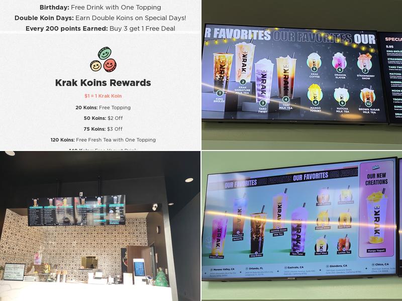 Krak Boba Menu